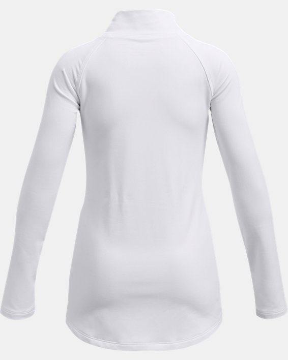 Girls' ColdGear® Mock Long Sleeve, White, pdpMainDesktop image number 1